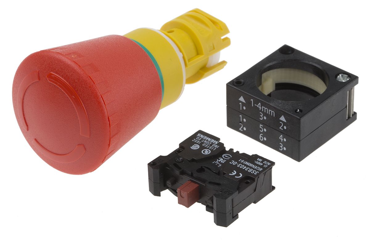 3SB3203-1HA20-0CC0 | Siemens 3SB3 Series Emergency Stop Push Button, NC ...