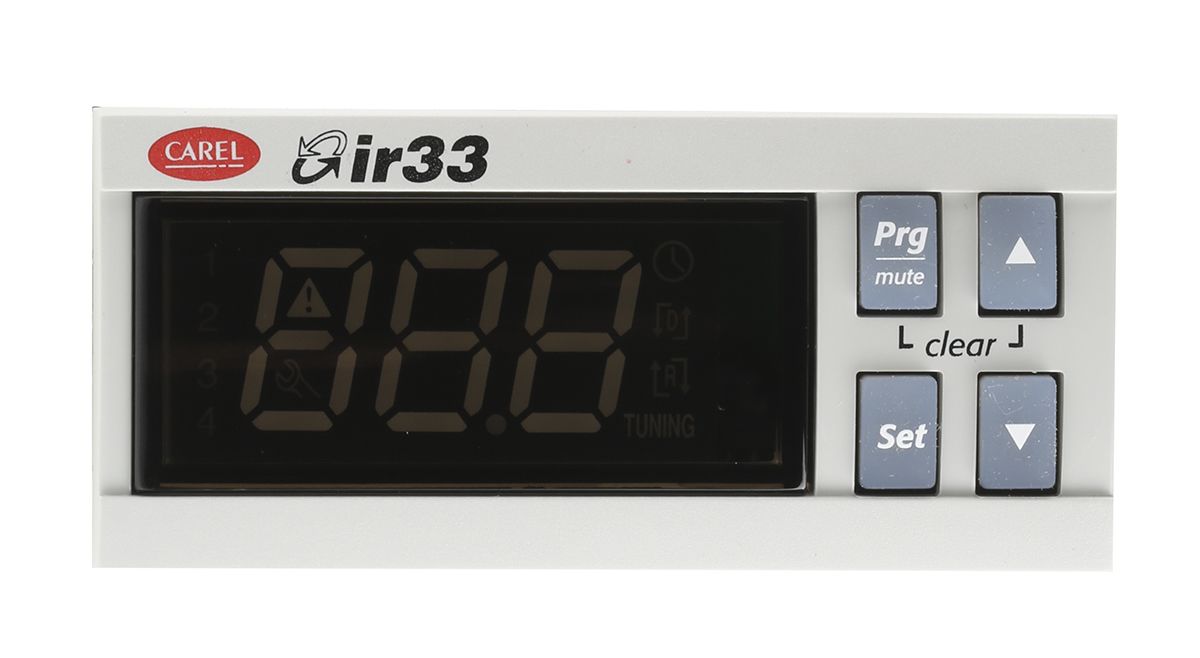 Carel IR33 Panel Mount PID Temperature Controller, 76.2 x 34.2mm, 4 Output Relay, 12 → 24 V ac, 12 → 30 V