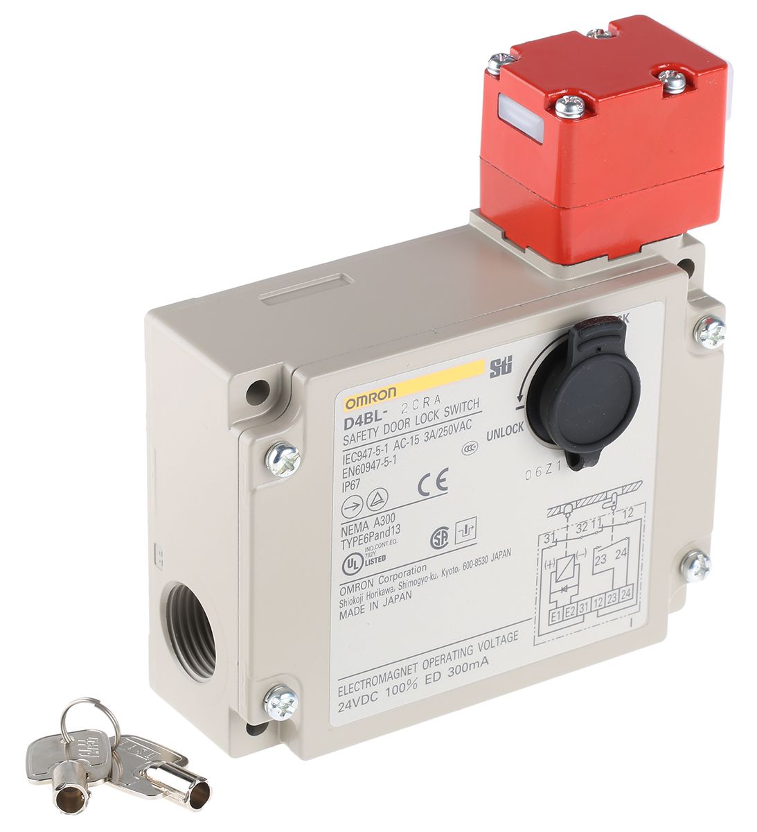 D4BL-2CRA | Omron D4BL Series Solenoid Interlock Switch, Power to ...