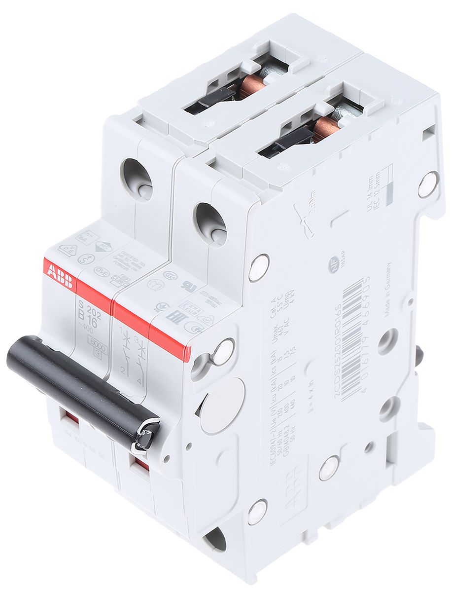 2CDS252001R0165 S202-B16 | ABB System Pro M Compact S200 MCB, 2P Poles ...