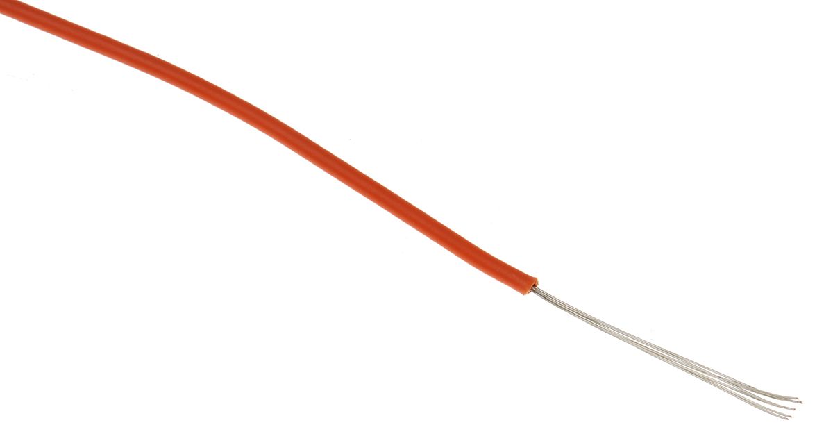 Fil électrique RS PRO BS4808, 0,52 mm², Orange, 20 AWG, 100m, 1 kV
