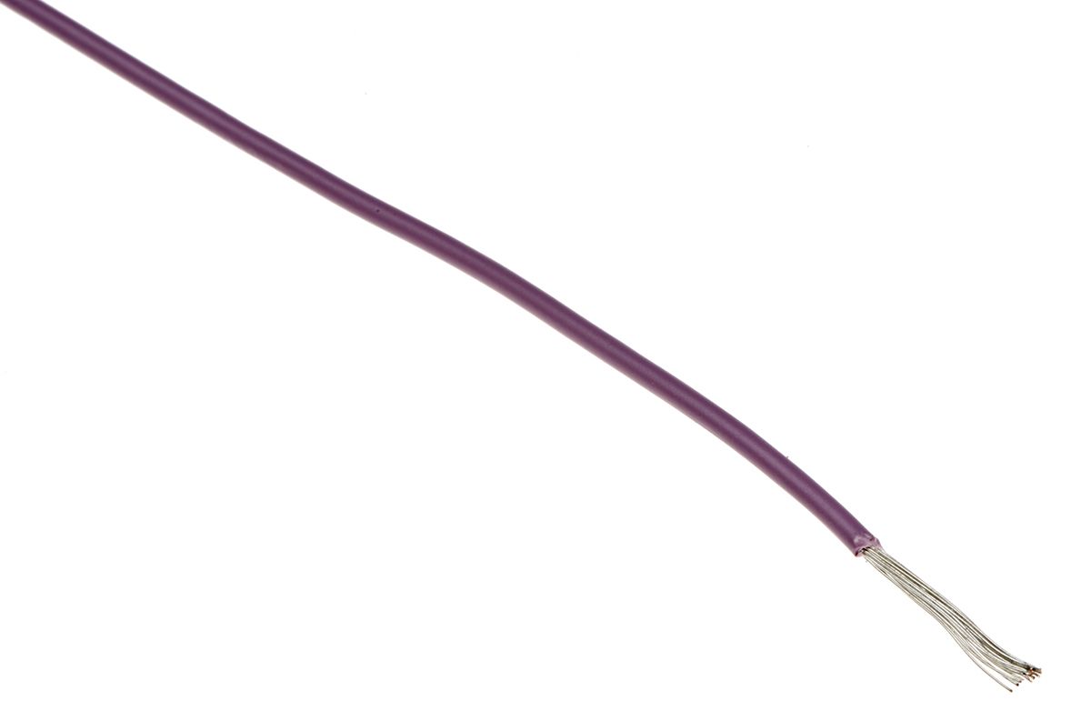 Fil électrique RS PRO BS4808, 0,52 mm², Violet, 20 AWG, 100m, 1 kV