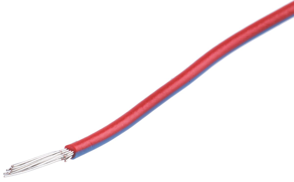 Fil électrique RS PRO BS4808, 0,52 mm², Bleu/Rouge, 20 AWG, 100m, 1 kV