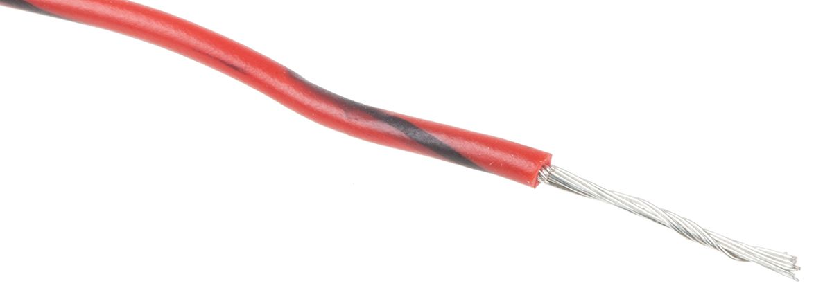 Fil électrique RS PRO BS4808, 0,52 mm², Noir/Rouge, 20 AWG, 100m, 1 kV
