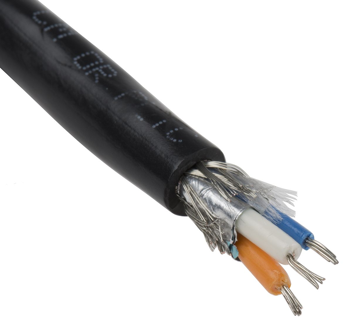 Alpha Wire Twisted Pair Data Cable, 1 Pairs, 0.456 mm², 2 Cores, 22 AWG, Screened, 30m, Black Sheath
