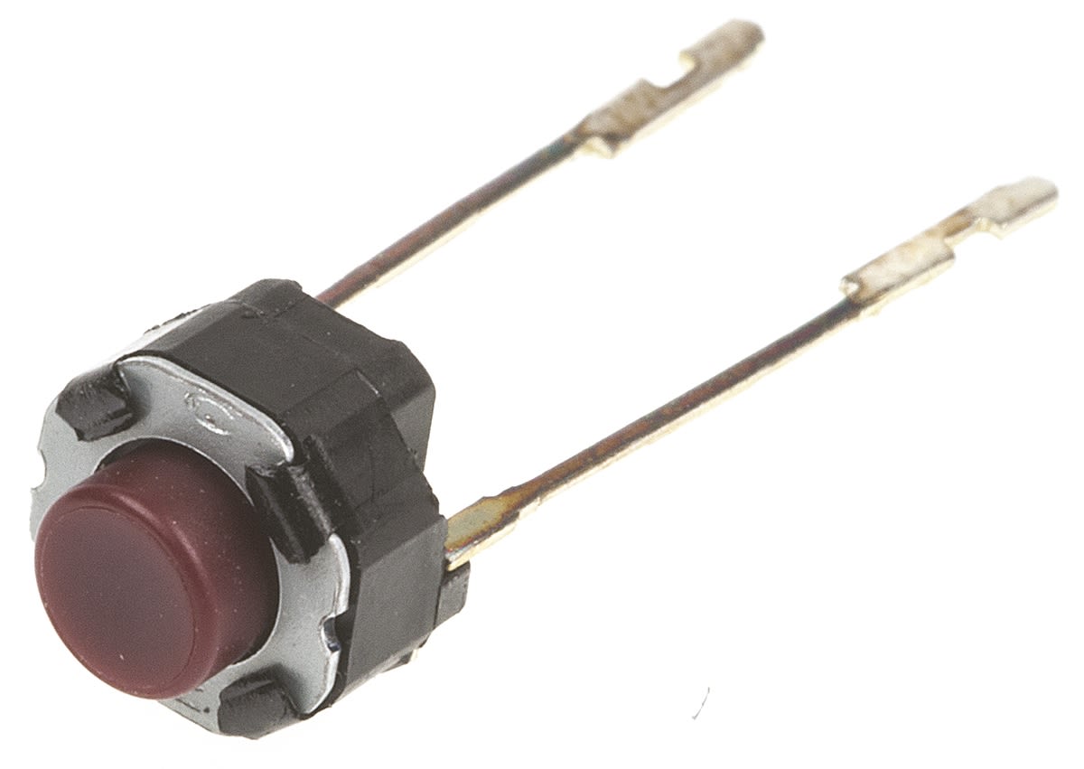 EVQ11U05R Red Push Plate Tactile Switch, Single Pole Single Throw