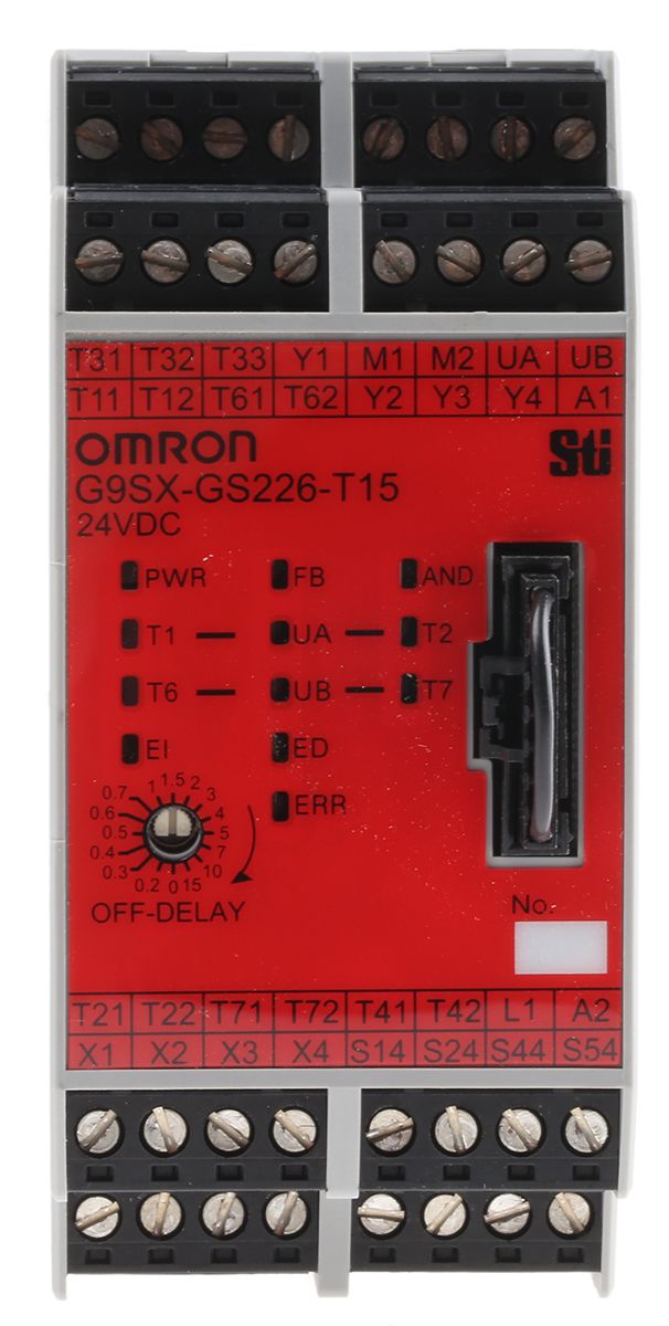 Omron G9SX-GS Series Dual-Channel Safety Switch/Interlock Safety Relay, 24V dc