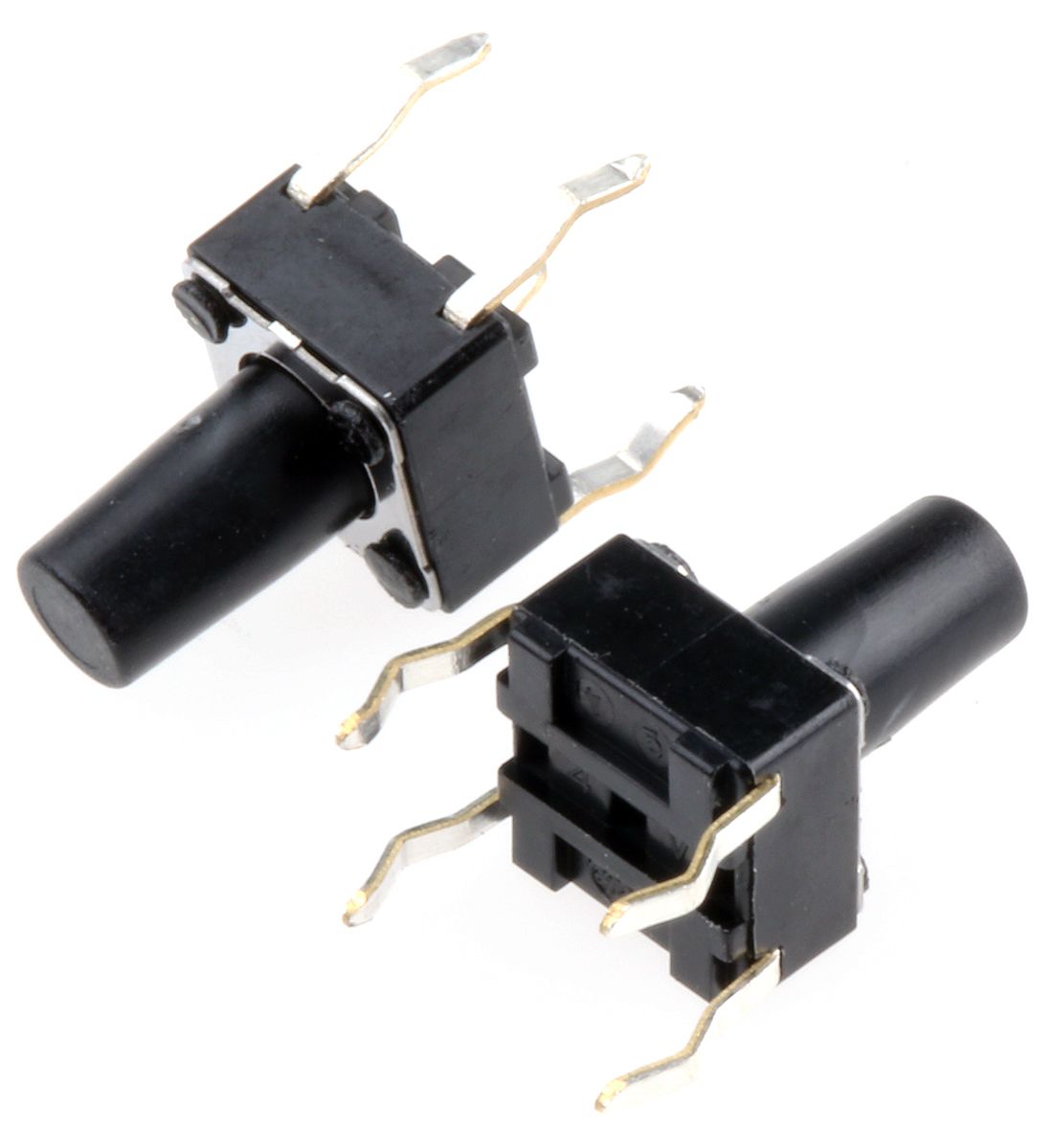 Black Stem Tactile Switch, Single Pole Single Throw (SPST) 50 mA @ 12 V dc 9.5mm Surface Mount