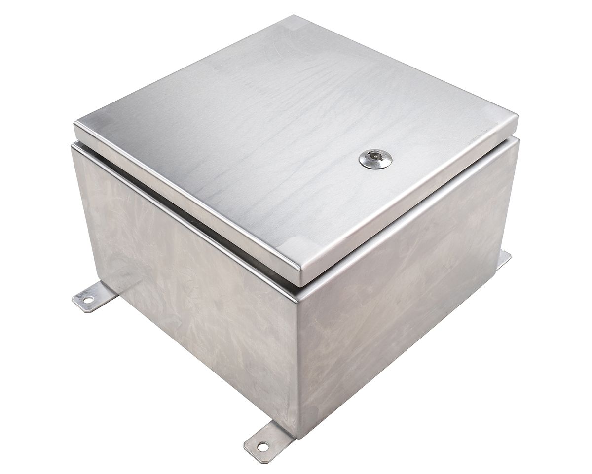 RS PRO 304 Stainless Steel Wall Box, IP69K, 300 mm x 300 mm x 200mm