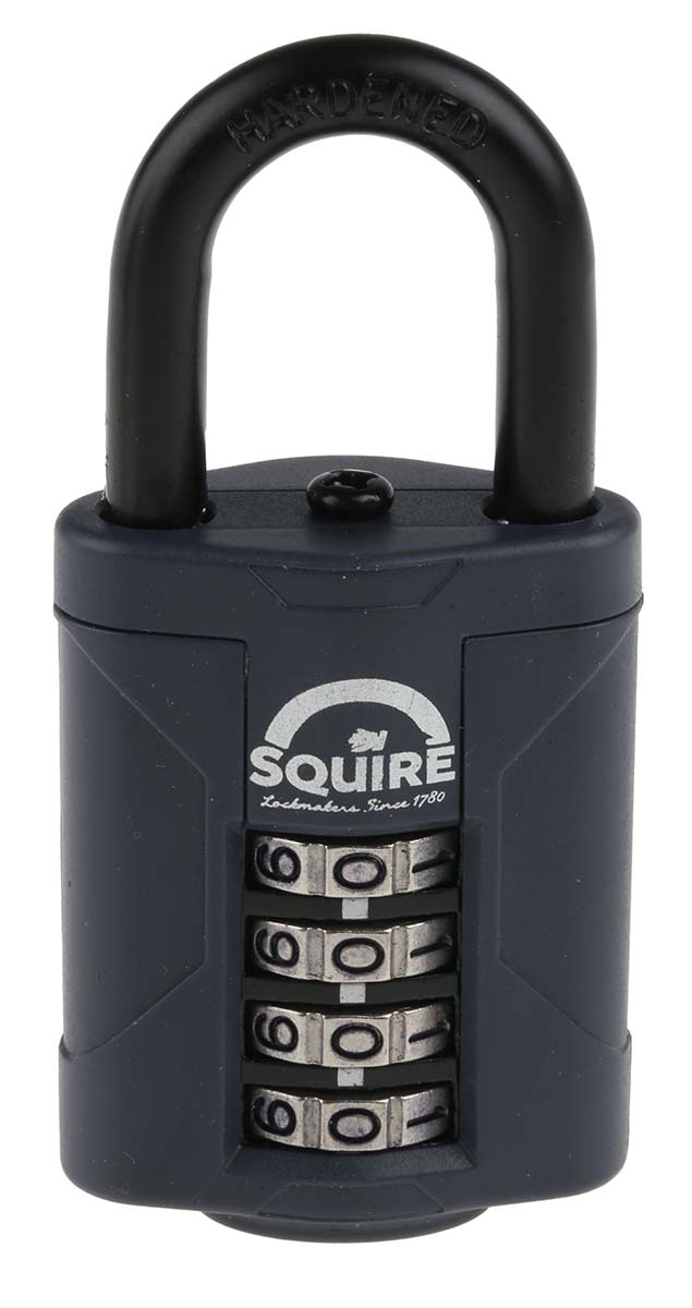 Squire Zahlenschloss, Kombinationsschloss, Druckguss-Legierung Blau, Bügel-Ø 6mm x 20mm