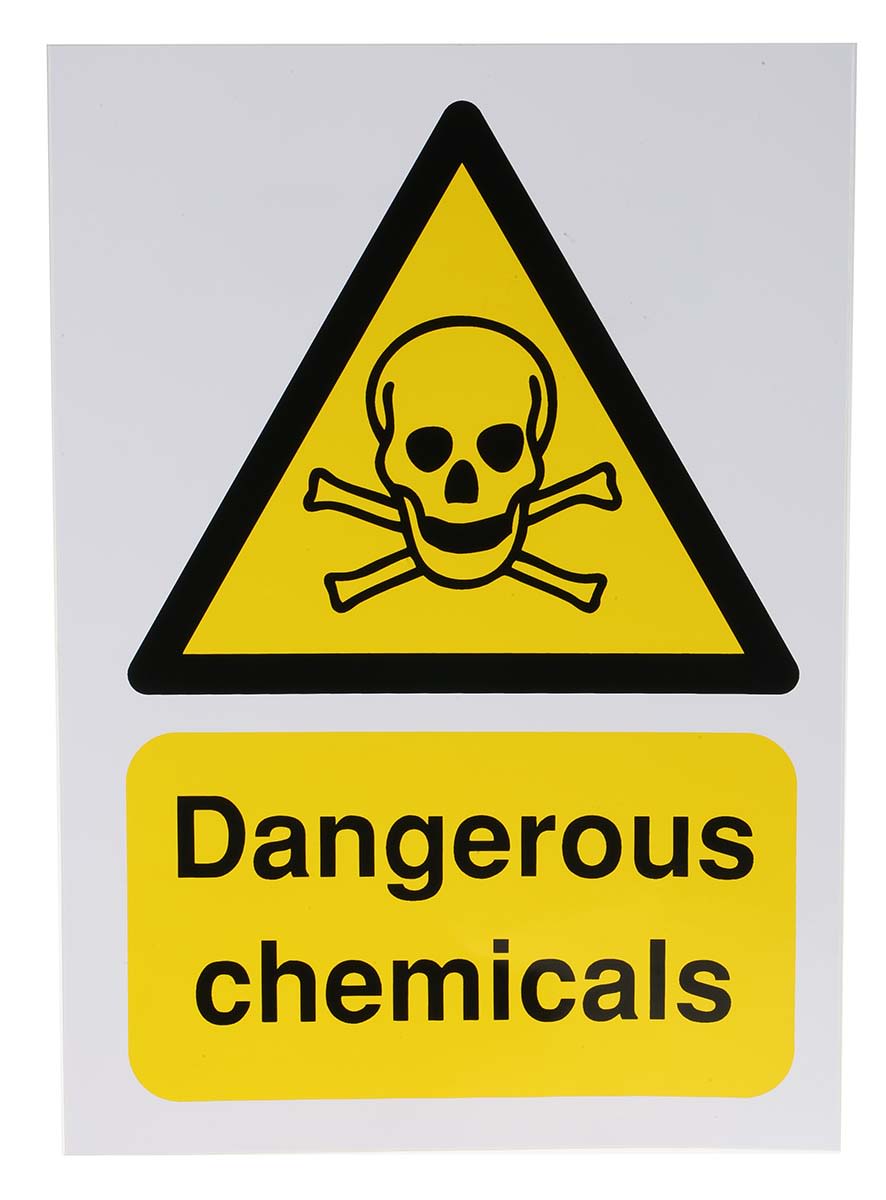 RS PRO Self-Adhesive General Hazard Hazard Warning Sign (English)