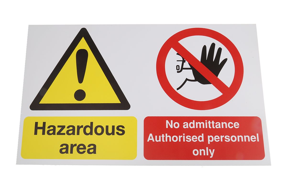 RS PRO Area Hazard Hazard Warning Sign (English)