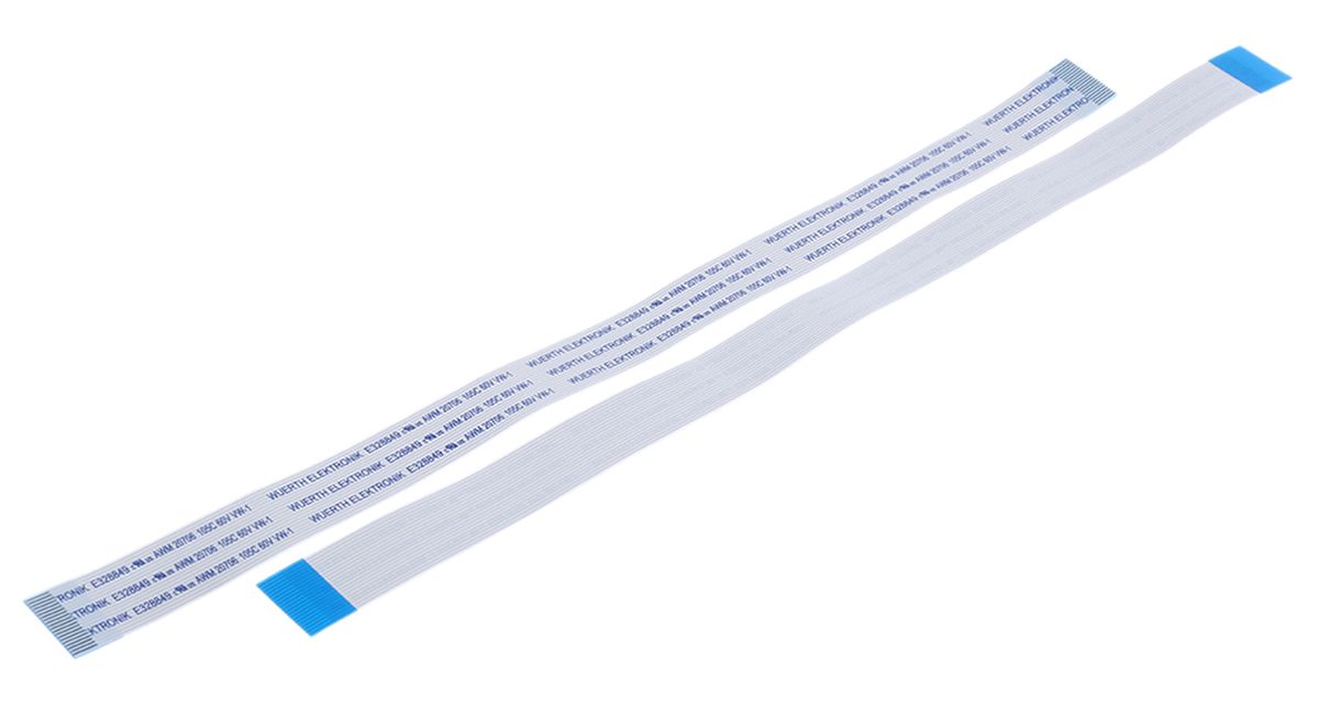Wurth Elektronik 0.5mm 20 Way FFC Ribbon Cable, White Sheath, 10.5 mm Width, 200mm Length