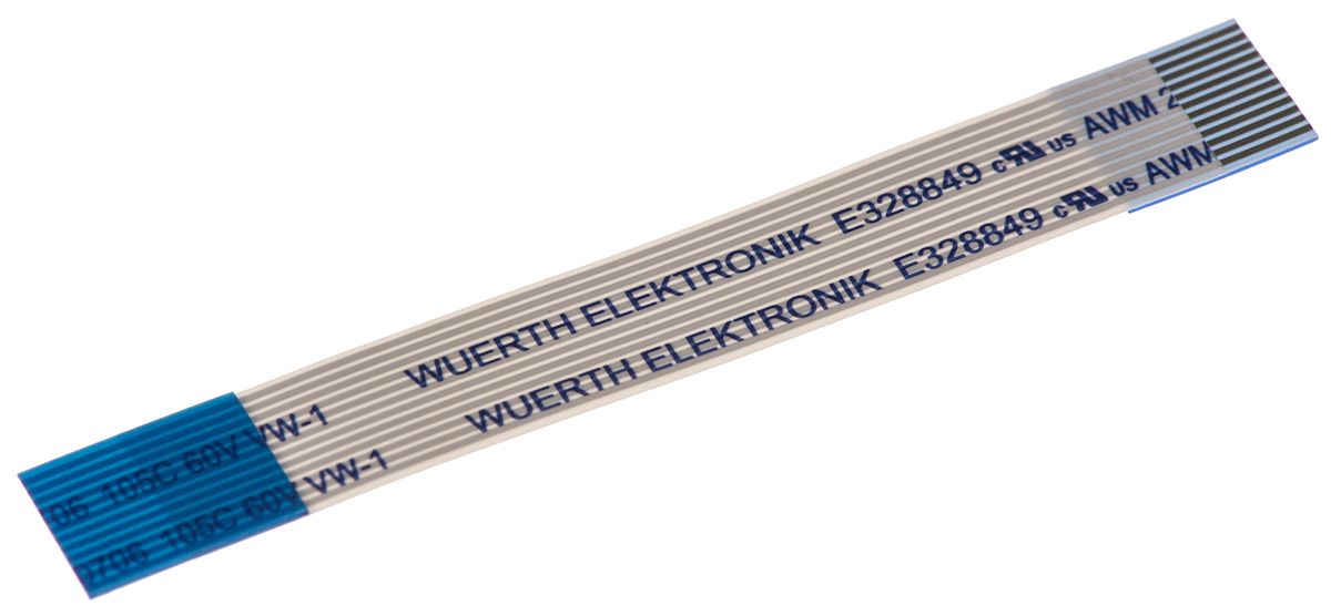 Wurth Elektronik 0.5mm 12 Way FFC Ribbon Cable, White Sheath, 6.5 mm Width, 50mm Length