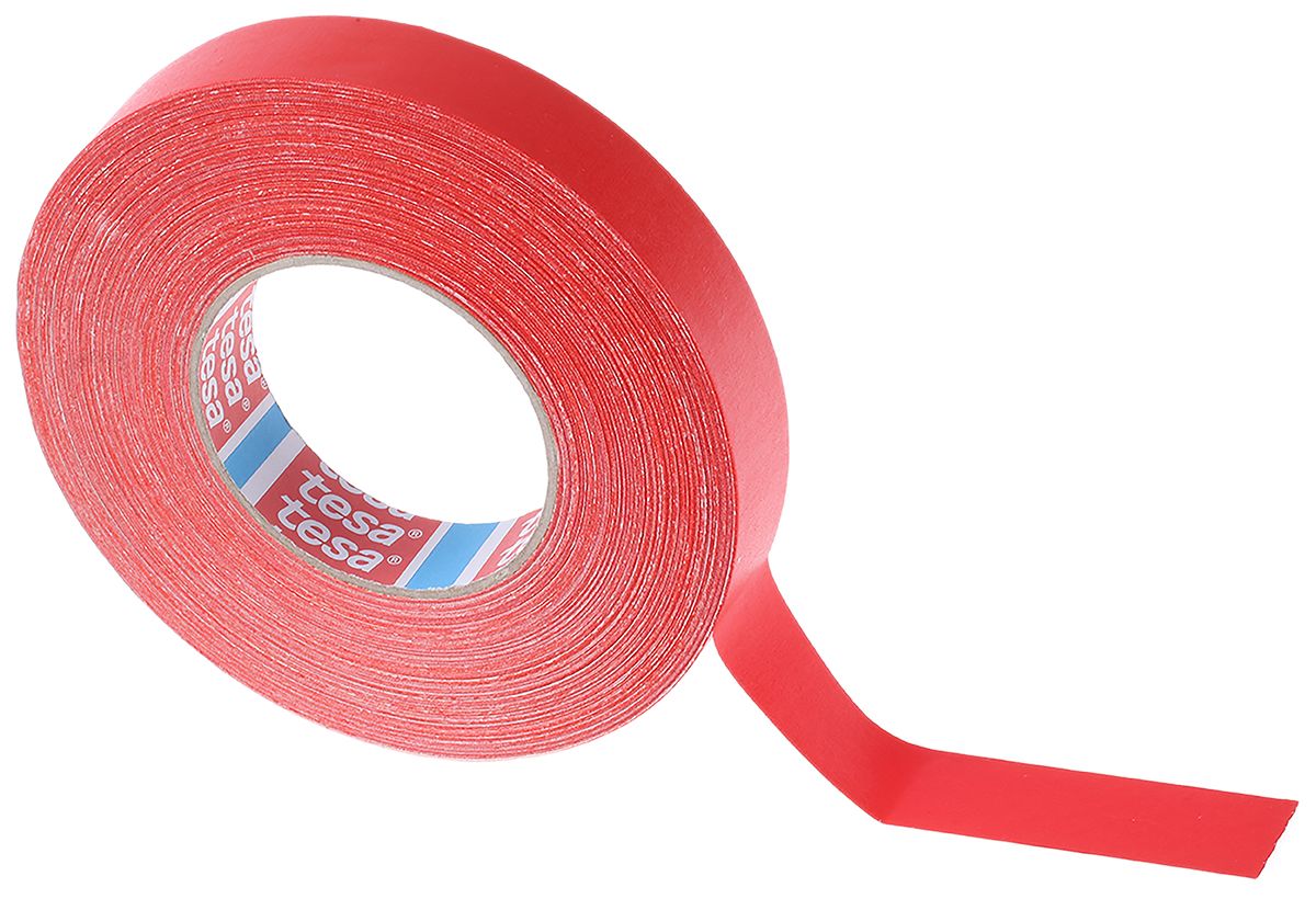 04651-00525-00 | Tesa 4651 Duct Tape, 50m X 25mm, Red, Acrylic Coated ...