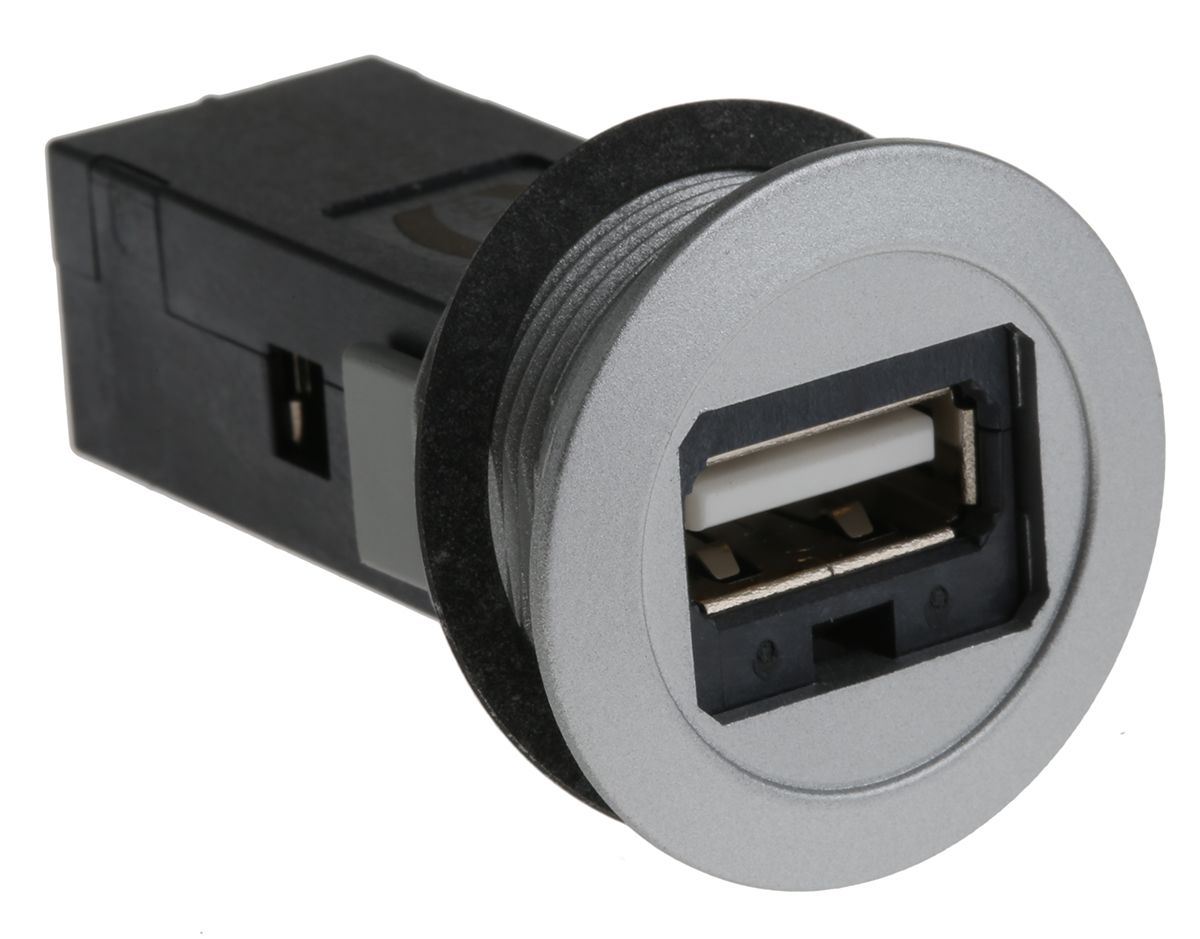 Konektor USB, řada: har-Port, počet portů: 1 Port, orientace těla: přímý, Samice verze 2.0, Montáž na panel