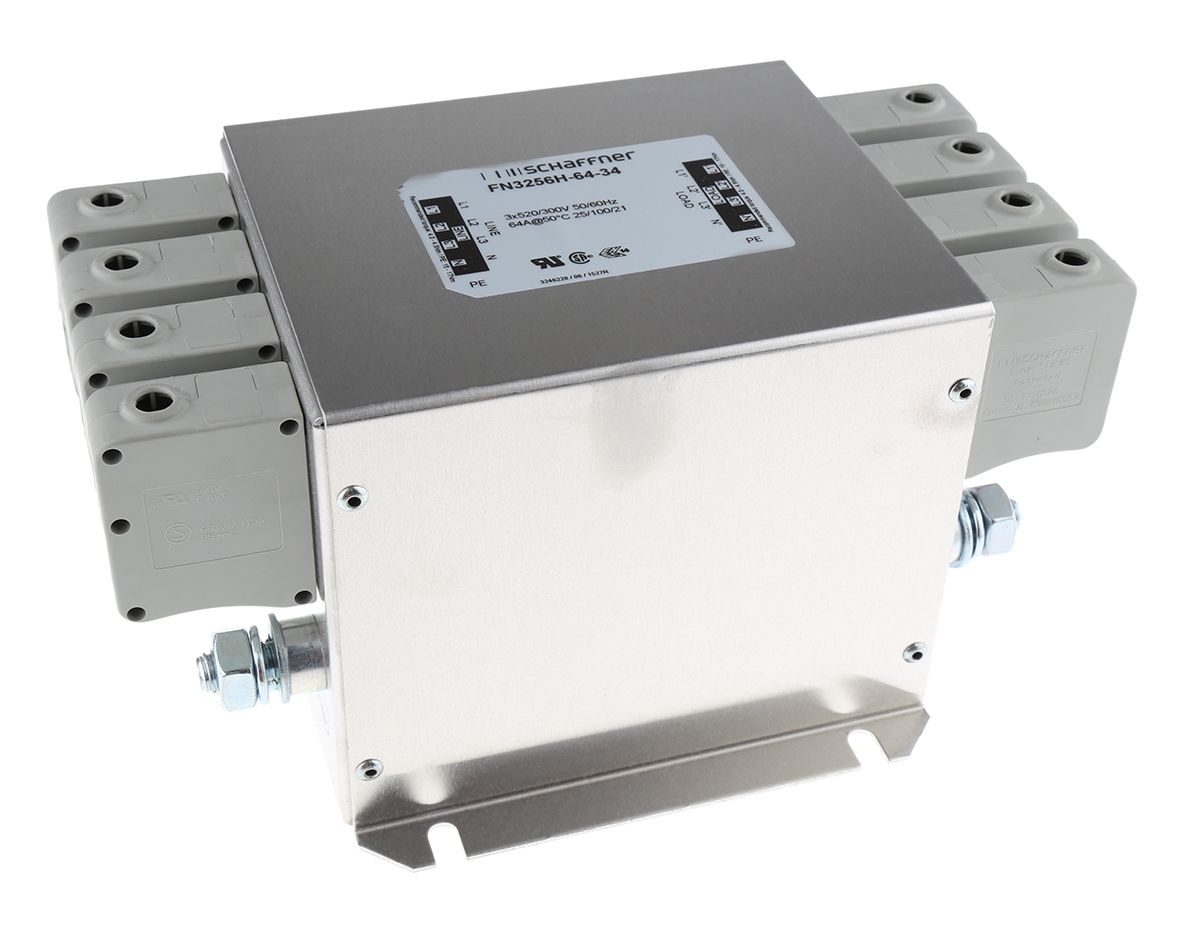 FN3256H6434 Schaffner, FN3256 64A 480 V ac 60Hz, Chassis Mount EMI