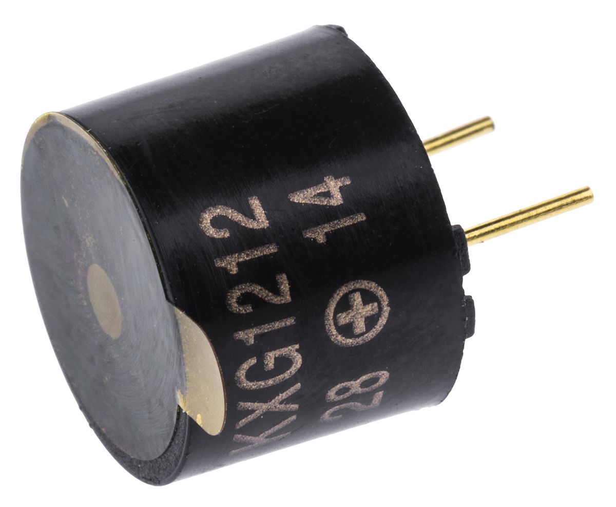 RS PRO 94dB Through Hole Continuous Magnetic Buzzer Component, 12 x 9.5mm, 8V dc Min, 12V Max