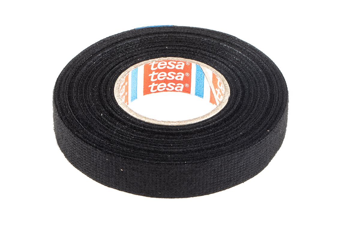 Cinta aislante de Poliéster Tesa® 51608 de color Negro, 15mm x 15m, grosor 0.28mm