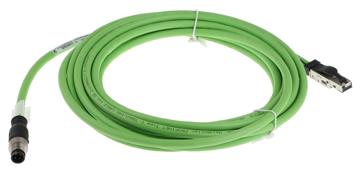 Weidmuller M12 to RJ45 Sensor Actuator Cable, PUR, 5m