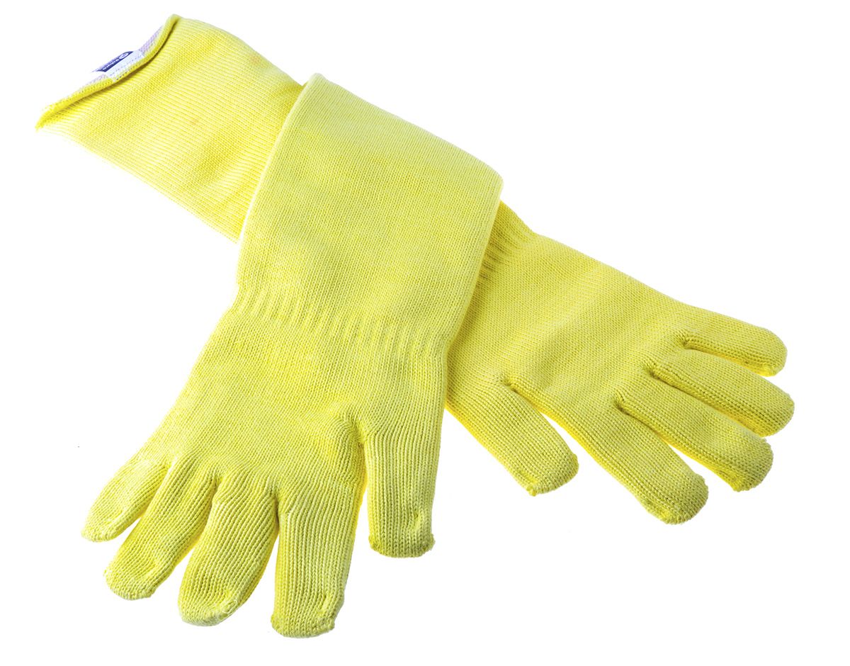 BM Polyco Volcano Yellow Heat Resistant Work Gloves, Size 11, XL, Kevlar Lining