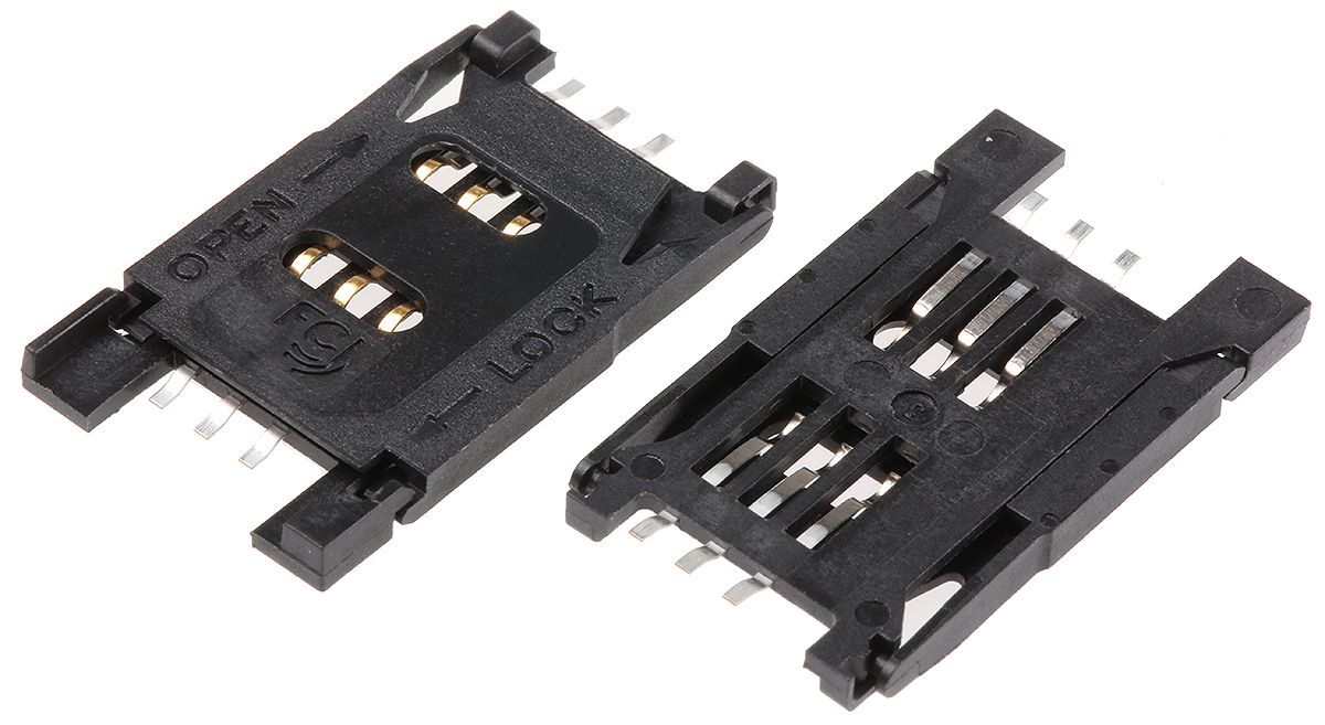 Amphenol Communications Solutions 6 Way Memory Card Connector With Solder Termination
