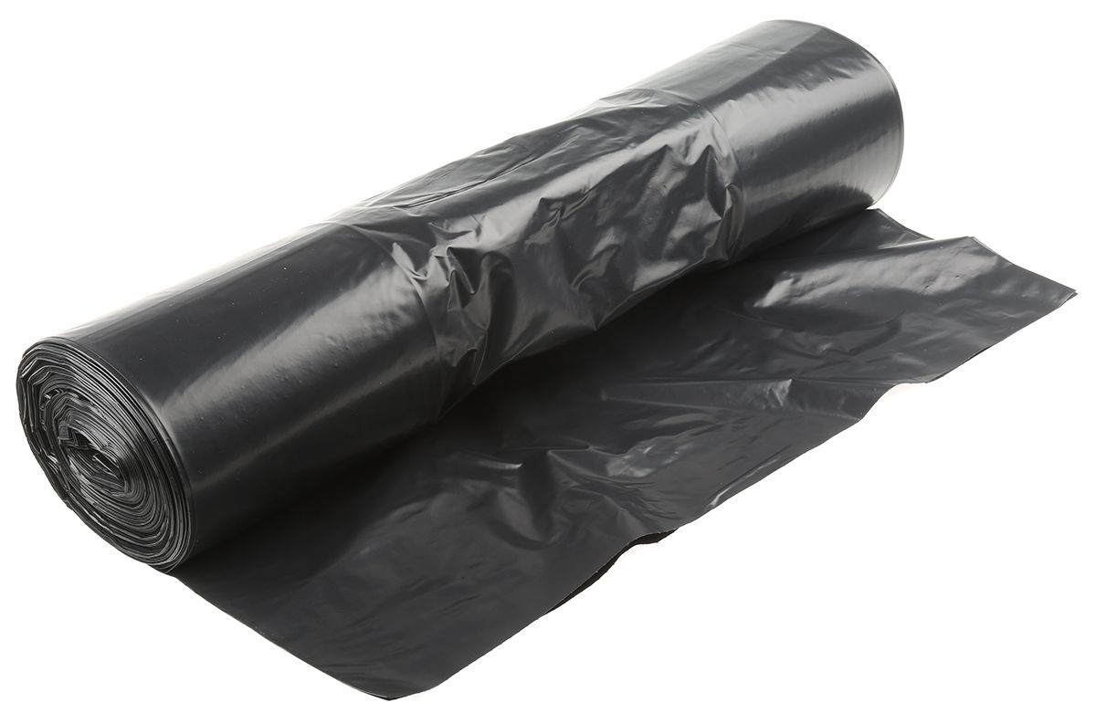RS PRO Black Plastic Bin Bag 90L Capacity 50 Per Package RS