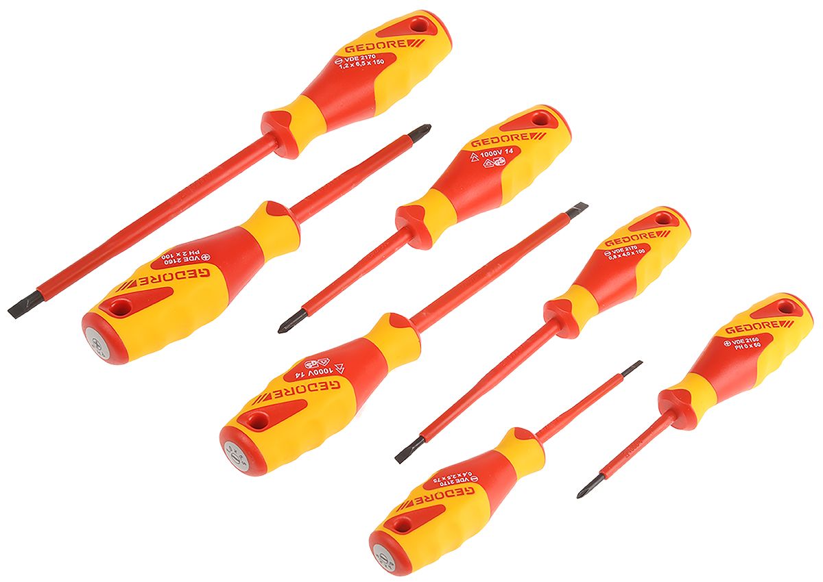 VDE 21702160 PH077 Gedore VDE Phillips, Slotted Screwdriver Set 7 Piece RS