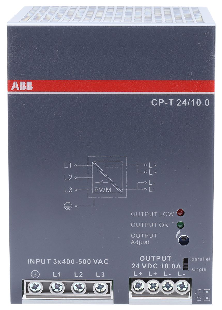 ABB CP-T Switch-mode DIN-skinnemonteret strømforsyning, 240W 24V dc