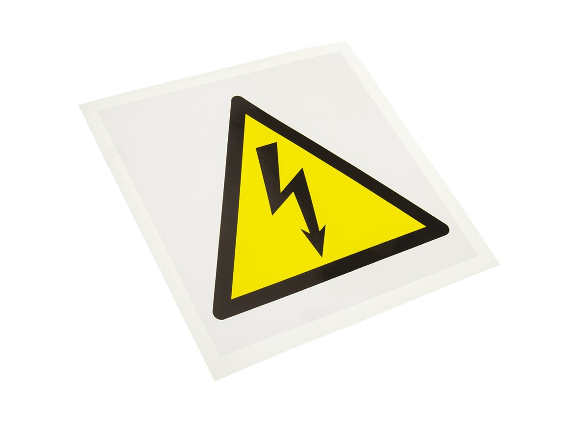 RS PRO Self-Adhesive Electrical Hazard Warning Sign