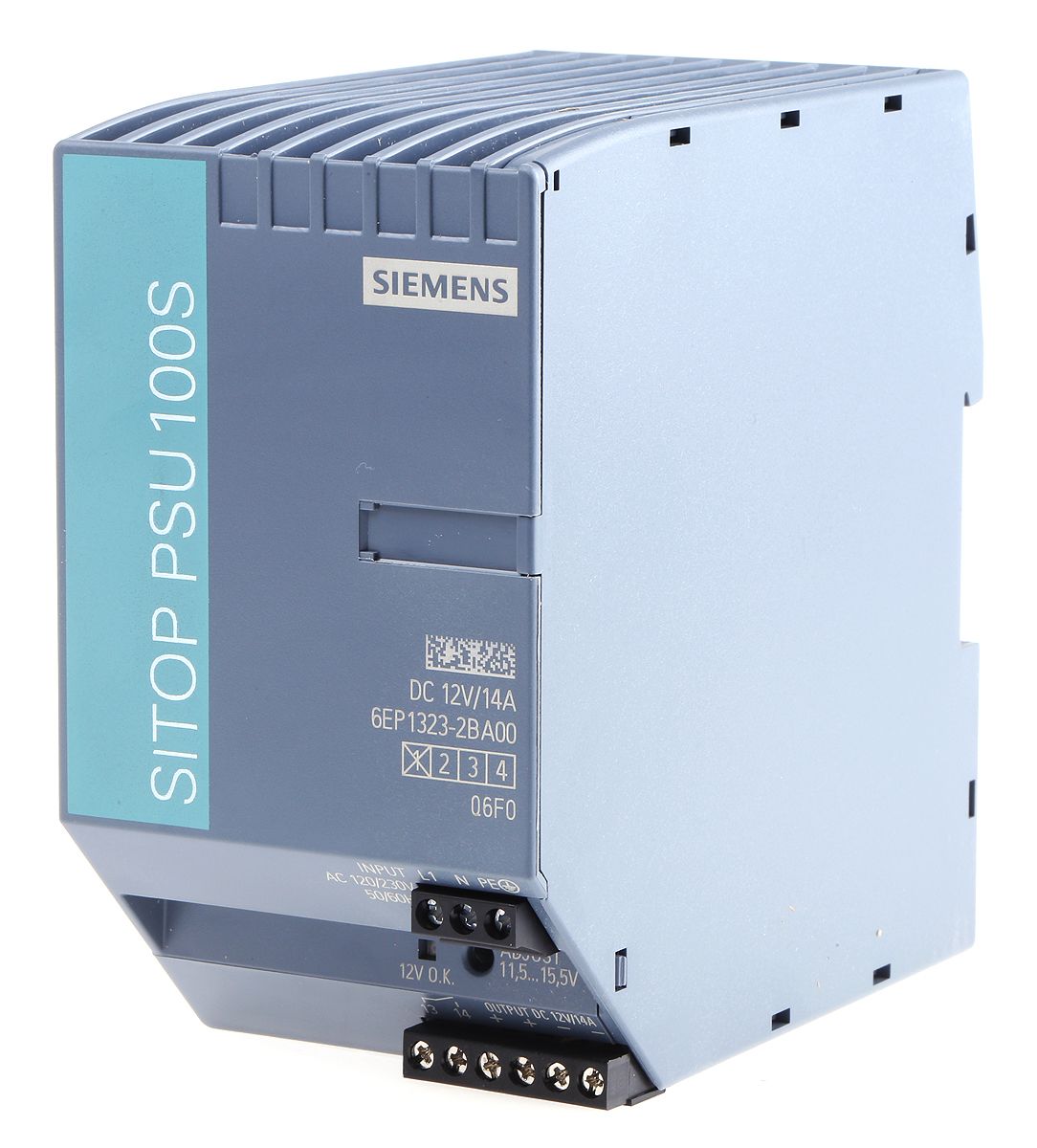 Siemens SITOP PSU100S Switch Mode DIN Rail Power Supply 85 → 132V ac Input, 12V dc Output, 14A 168W