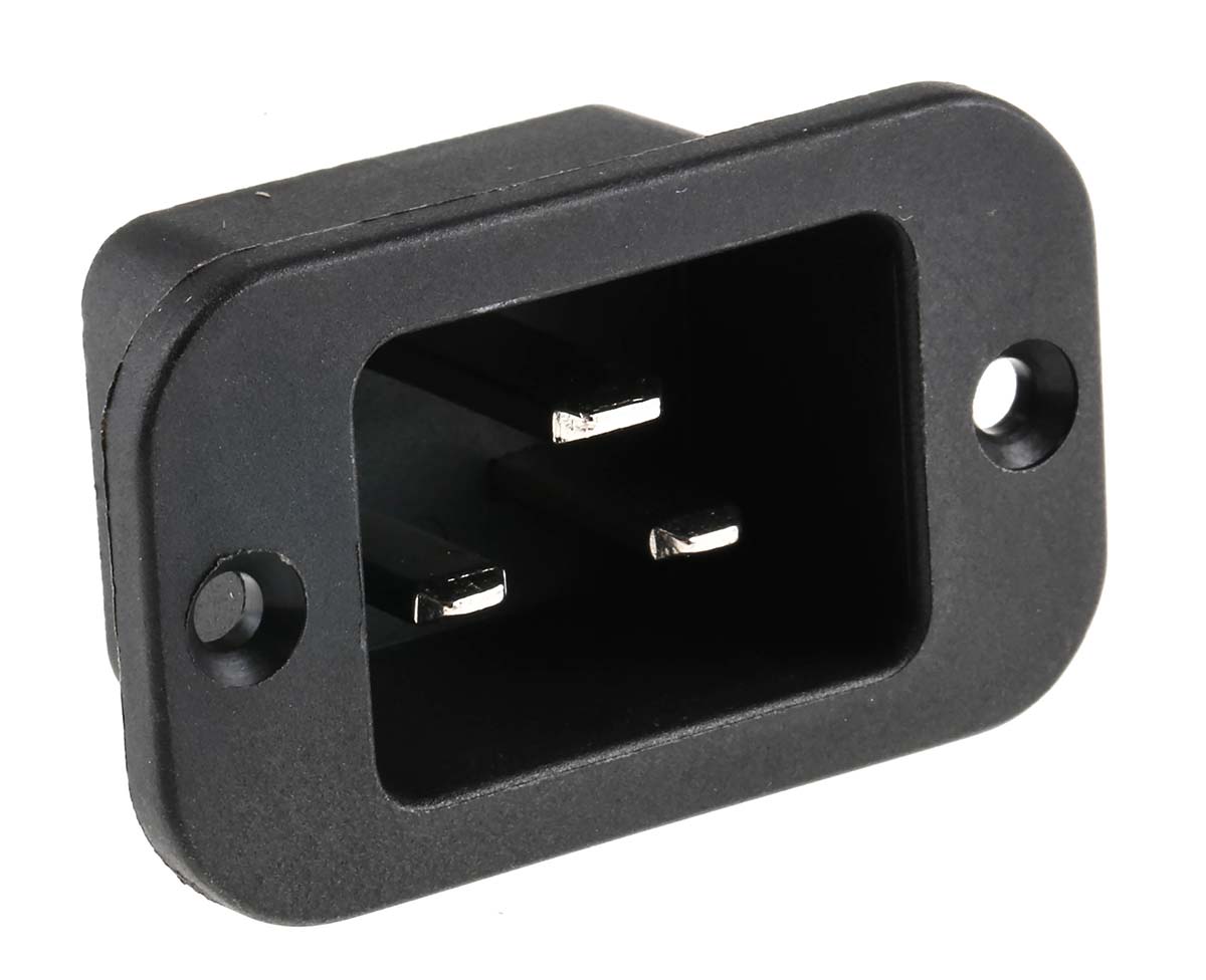 RS PRO C20 Panel Mount IEC Connector Male, 20A, 250 V