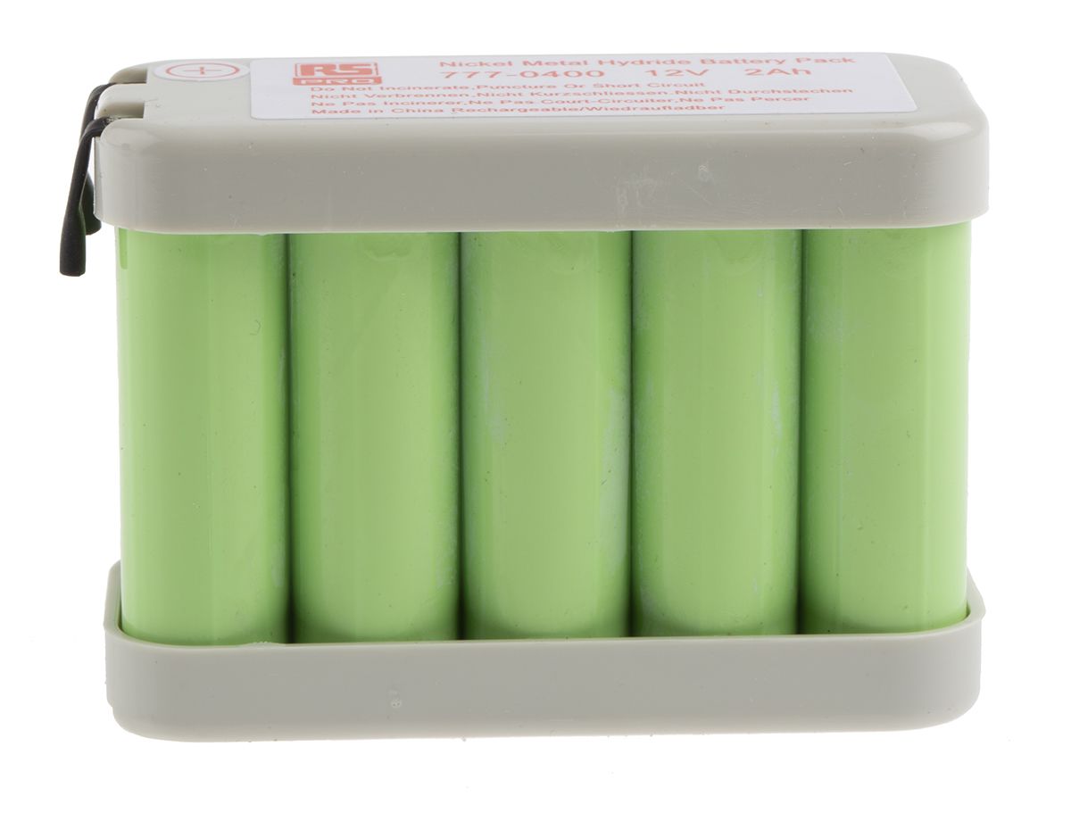 RS PRO 12V NiMH Rechargeable Battery Pack, 2Ah - Pack of 1