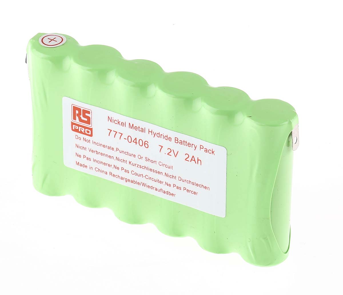RS PRO 7.2V NiMH Rechargeable Battery Pack, 2Ah - Pack of 1