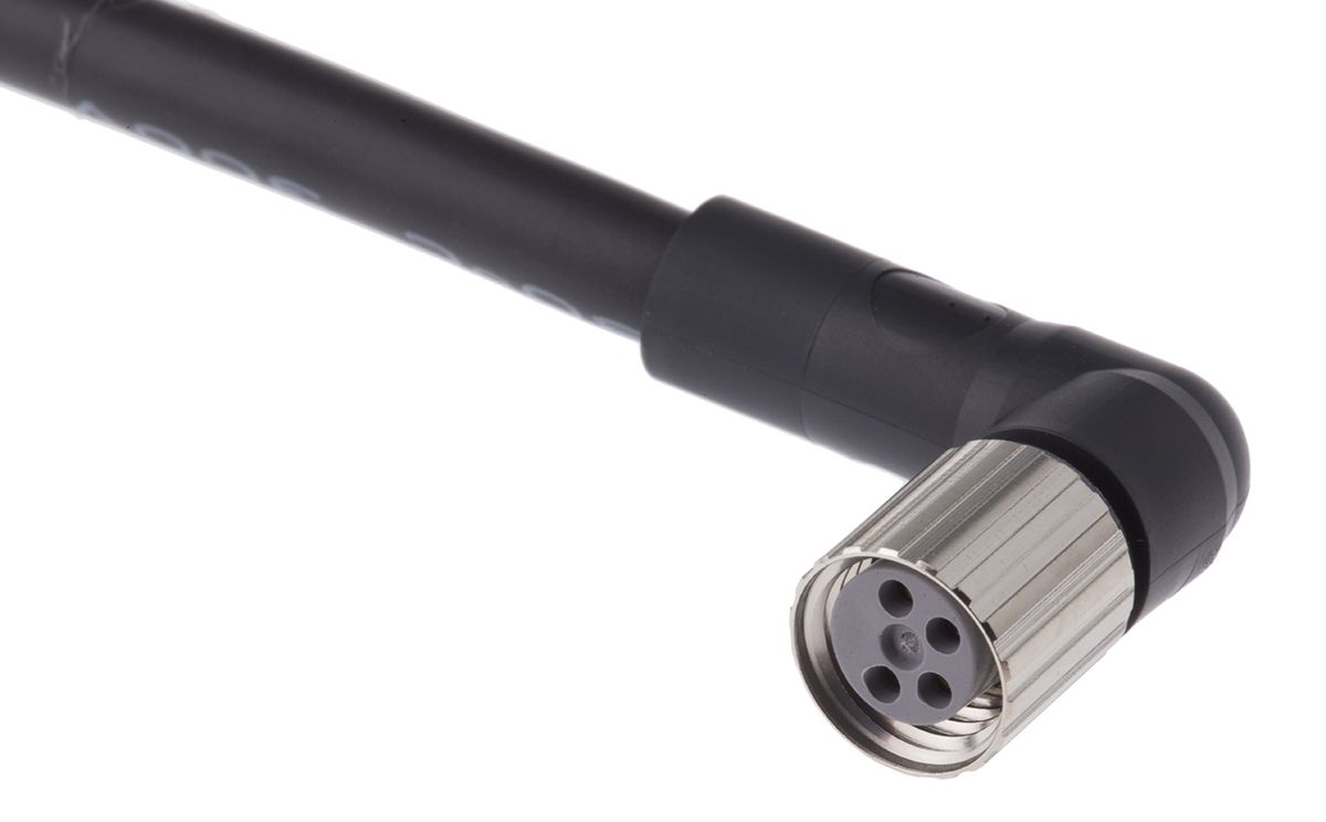 Omron Right Angle Female M8 to Unterminated Sensor Actuator Cable, 4 Core, 2m