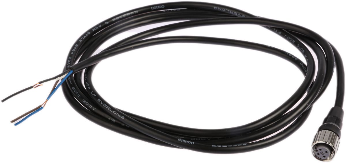 Omron Straight Female M12 to Unterminated Sensor Actuator Cable, 4 Core, 2m