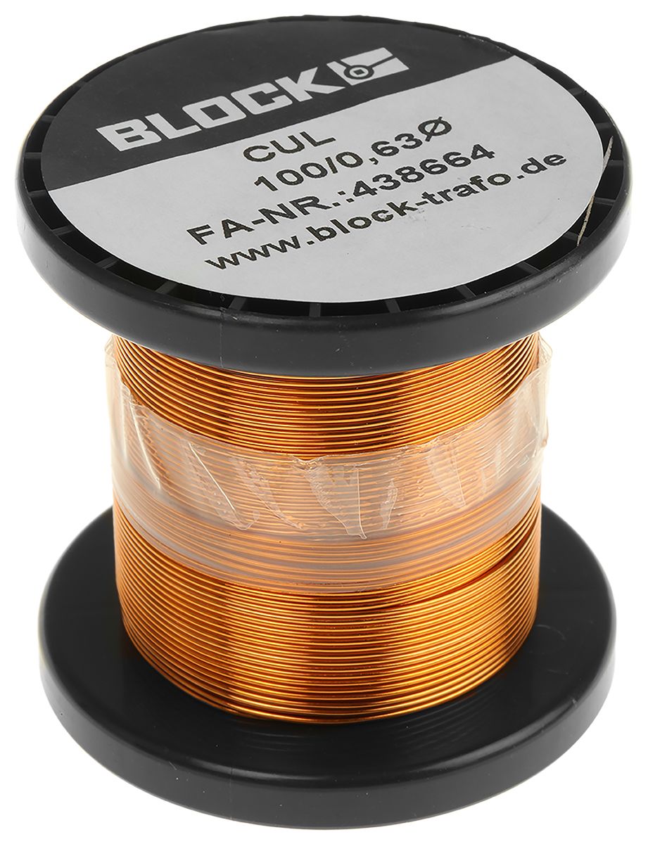Block Single Core 0.63mm diameter Copper Wire, 28m Long