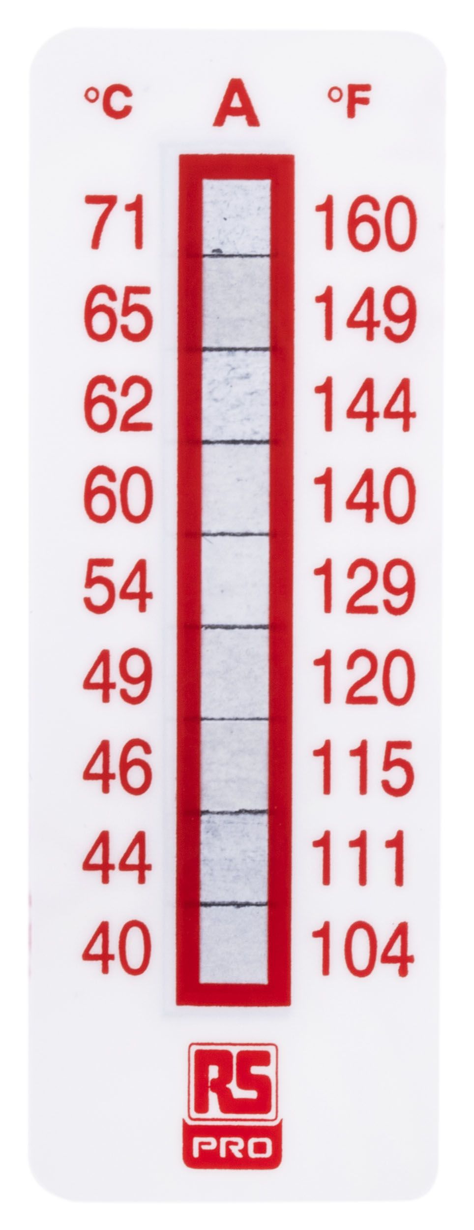 RS PRO Non-Reversible Temperature Sensitive Label, 40°C To 71°C, 9 ...