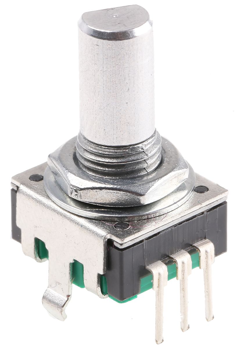 Bourns 24 Pulse Incremental Mechanical Rotary Encoder with a 6 mm Flat Shaft, Through Hole