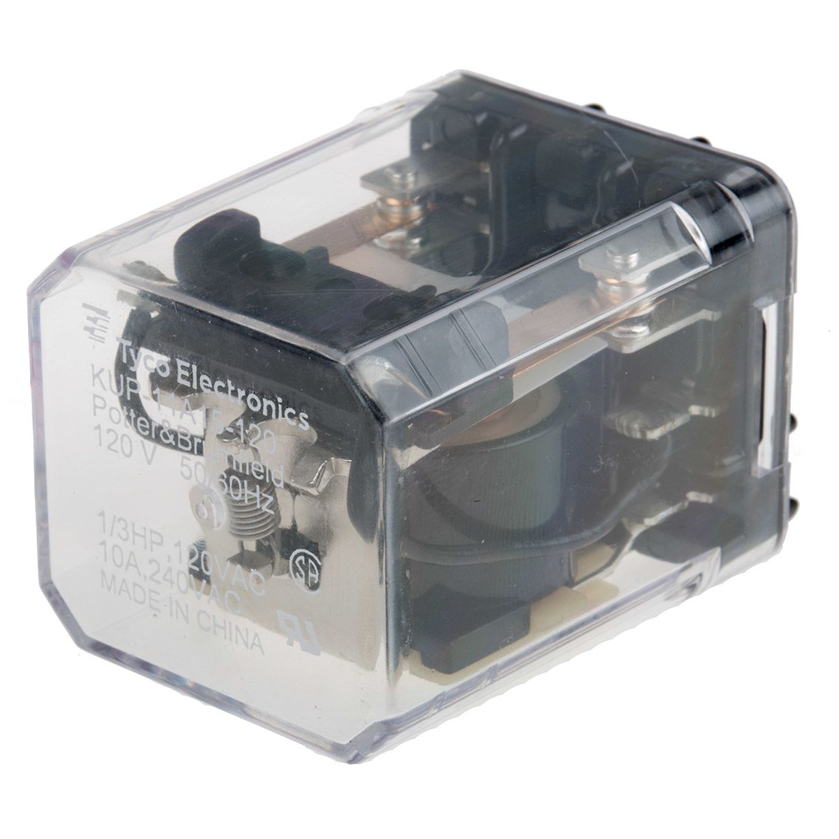 KUP11A15120 TE Connectivity Plug In Power Relay, 120V ac Coil, 10A Switching Current, DPDT RS