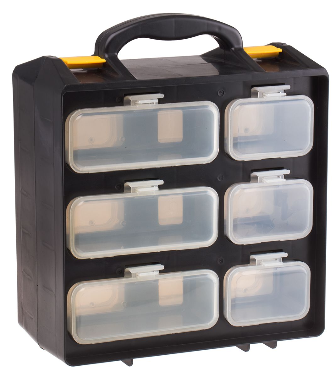 RS PRO 12 Cell Black PP Compartment Box, 340mm x 278mm x 145mm