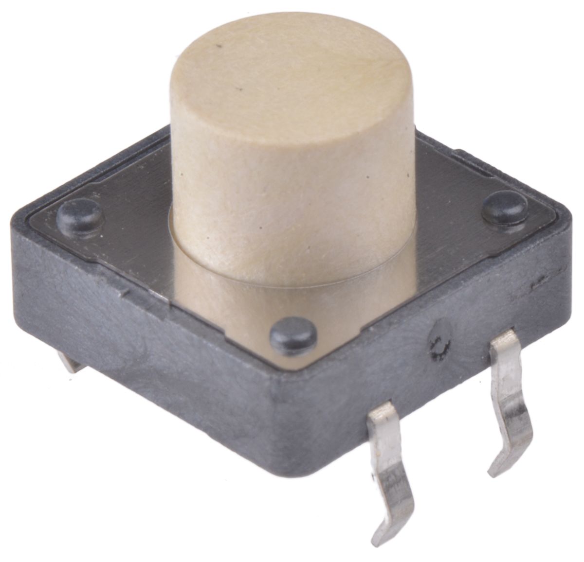 White Button Tactile Switch, Single Pole Single Throw (SPST) 50 mA @ 12 V dc 5mm Through Hole