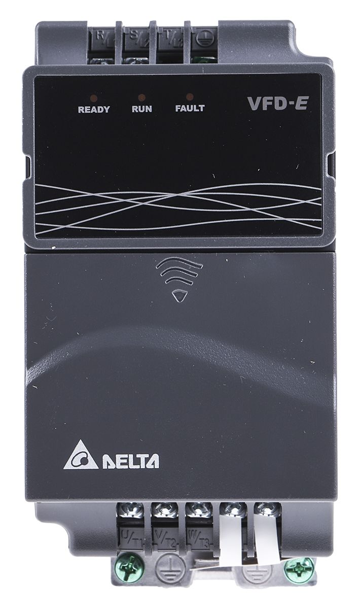 Delta Electronics VFD-E Inverter Drive, 1-Phase In, 0 → 600 Hz Out, 0.75 kW, 230 V ac, 5.1 A, 9.7 A