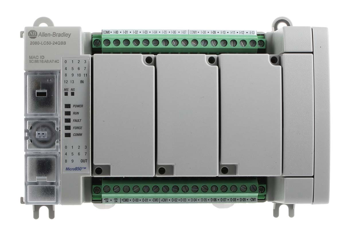 Allen Bradley Micro850 PLC CPU - 14 Inputs, 10 Outputs, Digital, For Use With Micro800 Series, Ethernet, USB Networking