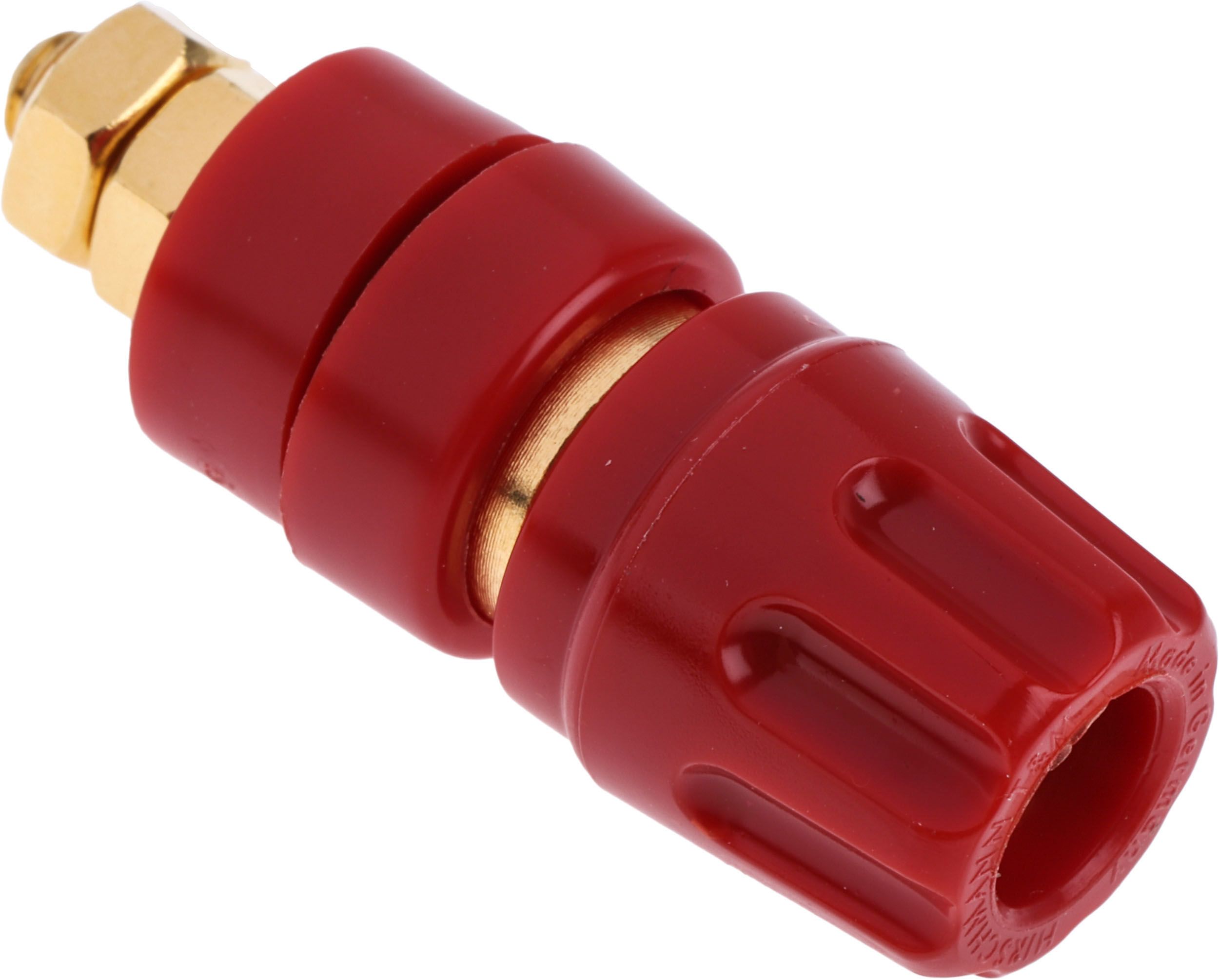 Hirschmann Test & Measurement 35A, Red Binding Post With Brass Contacts and Gold Plated - 8mm Hole Diameter