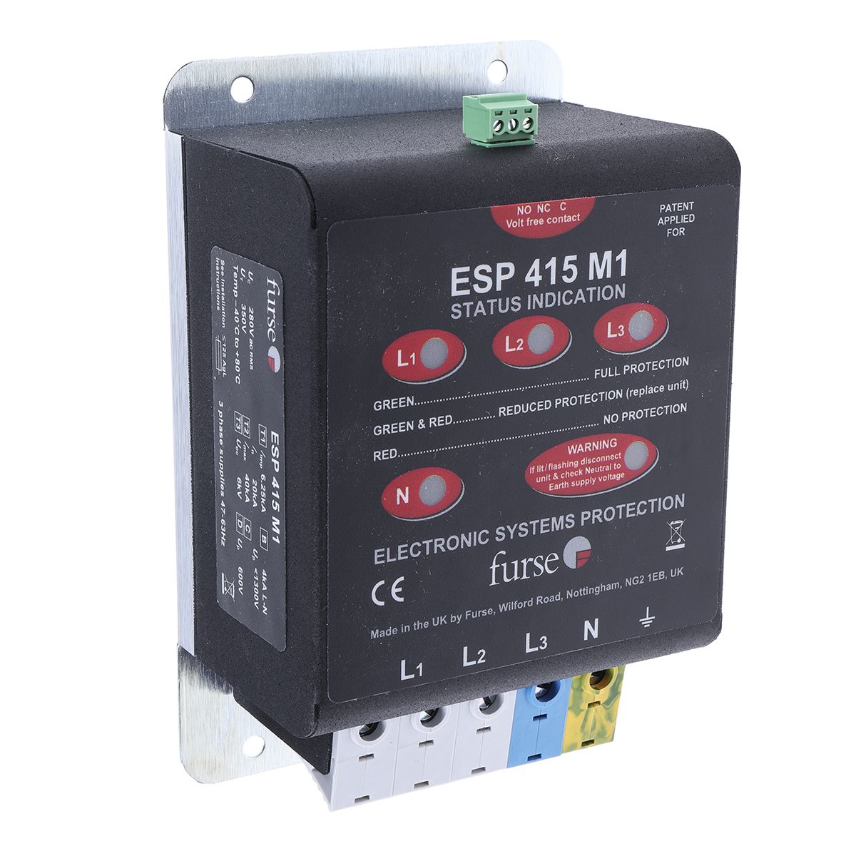 7tca085460r0112 Esp 415m1 Wj Furse Esp M1 Surge Suppressor Unit 280 V Maximum Voltage Rating