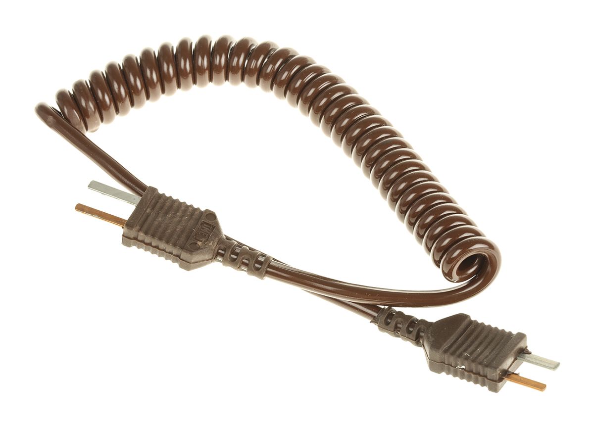 RS PRO T Type Thermocouple Connection Cable Mini Plug to Mini Plug