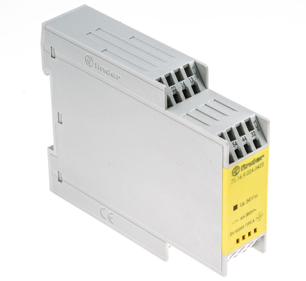 7S.16.9.024.0420 Finder DIN Rail Force Guided Relay, 24V dc Coil