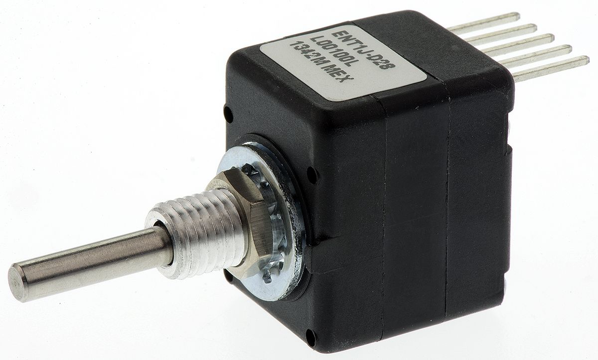 ENT1JD28L00100L Bourns 5V dc 100 Pulse Optical Encoder with a 7.14 mm Plain Shaft, Bracket