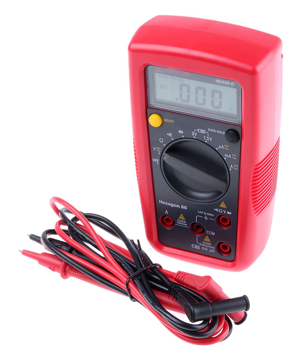 Beha-Amprobe HEX60-D Handheld Digital Multimeter, True RMS, 10A ac Max ...